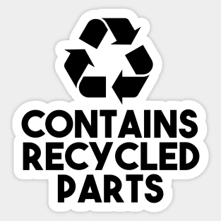 Contains Recycled Parts Sticker